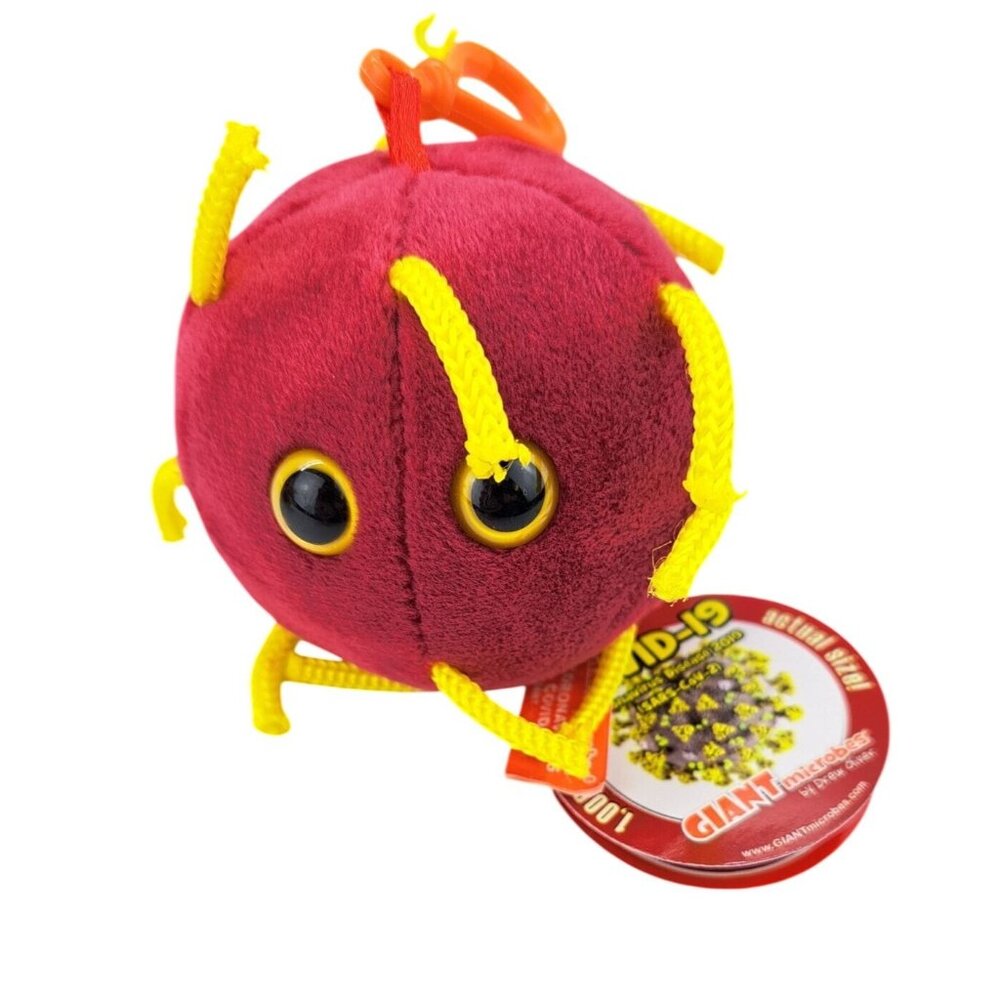 Giantmicrobes Covid-19 Plush Toy Clip Red 3" Novelty Science Gift Keychain New